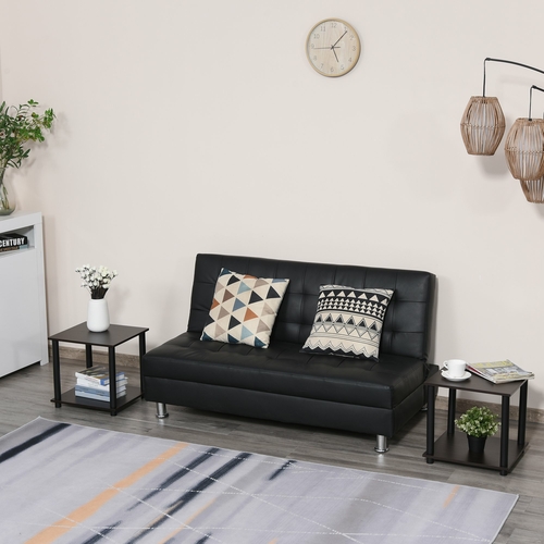 HOMCOM 2 Pieces End Side Table Nightstand Coffee Table with Bottom