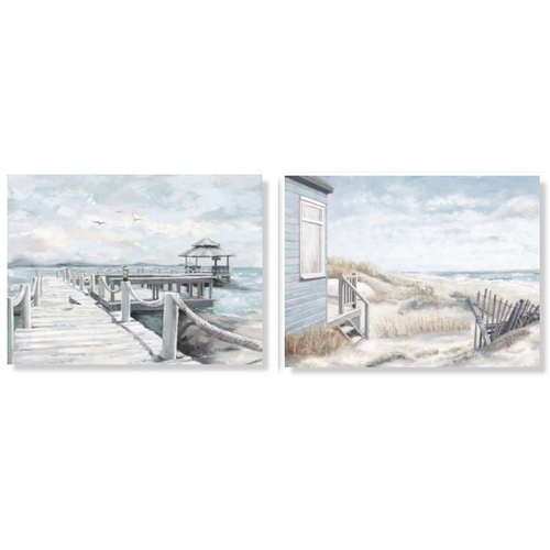 Canvas DKD Home Decor 120 x 2 x 90 cm Beach Mediterranean (2 Units)