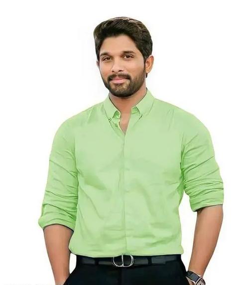 Men Regular Fit Washed Casual Shirt Light Green Size M