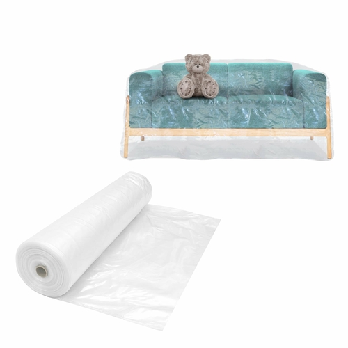 Roll of Polyethylene Tarp 12ft x 400ft. Clear Low Density Bags. 1 mil