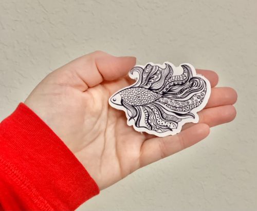 Beta Fish Sticker/Magnet