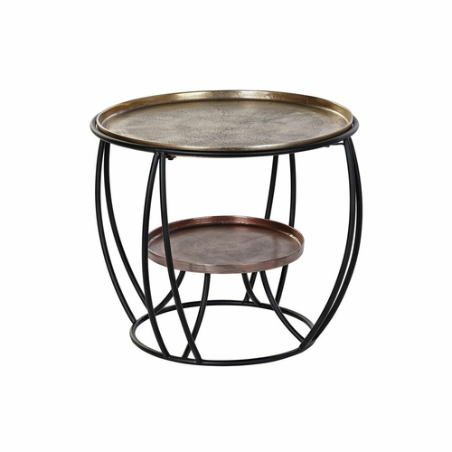 Side table DKD Home Decor Black Golden Aluminium (62 x 62 x 51 cm)