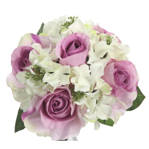 Admired By Nature GPB8359-LAV - CM 9 Stems Artificial Rose & Hydrangea