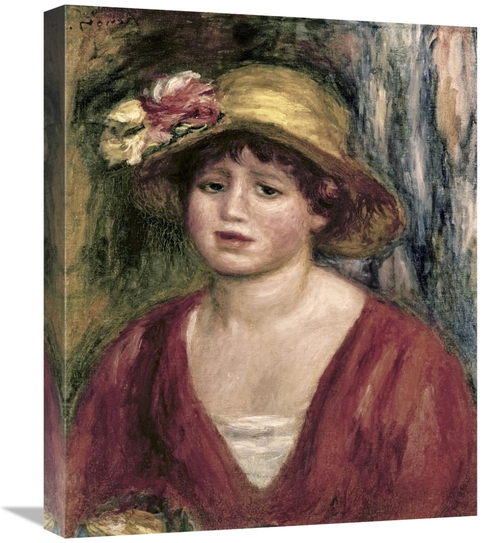 Global Gallery GCS-279699-22-142 22 in. Young Girl in a Red Dress Art 