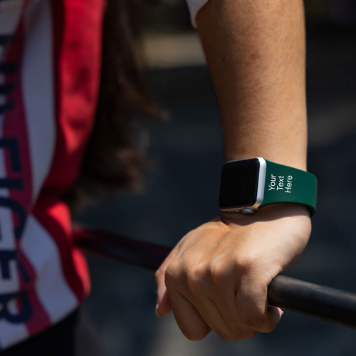 Custom Text HD Green Watch Band Compatible with Apple Watch