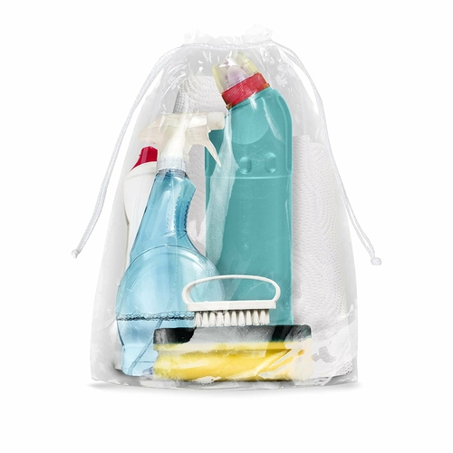 Pack of 1000 Clear Drawstring Bags 12 x 18. Double Cotton Drawstrings