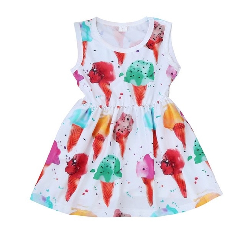 2018 Baby Girls Summer Ice Cream Sleeveless Dress