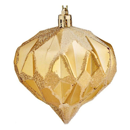 Christmas Baubles Diamond Ø 8 cm Golden PVC 8 x 9 x 8 cm
