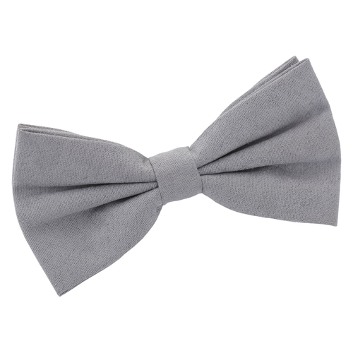 Suede Pre-Tied Bow Tie - Grey