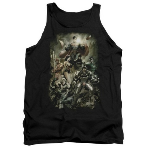 Trevco Jla-Aftermath Adult Tank Top- Black - Large