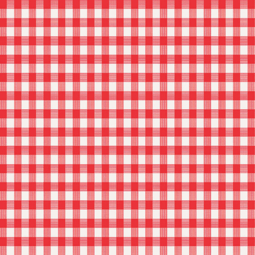 Magic Cover 6739478 Red & White Checkered Plastic Round Tablecloth