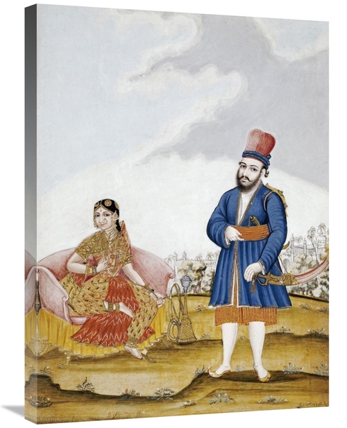 Global Gallery GCS-268572-30-142 30 in. A Moghul Nobleman with His Wif