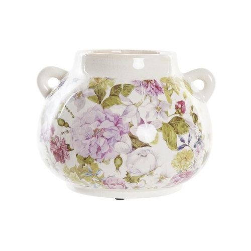 Vase DKD Home Decor 21 x 20 x 16 cm White Green Maroon Stoneware