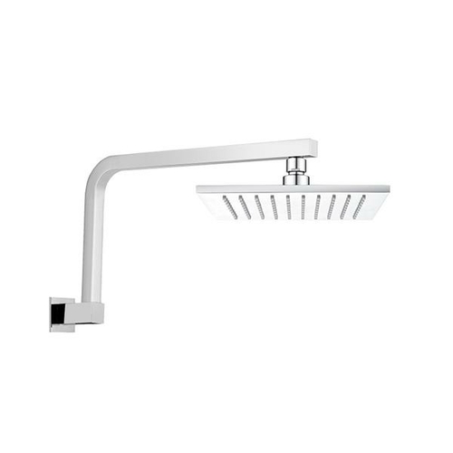 8 Inch Square Chrome Rainfall Shower Head Swivel Wall Shower Arm Set
