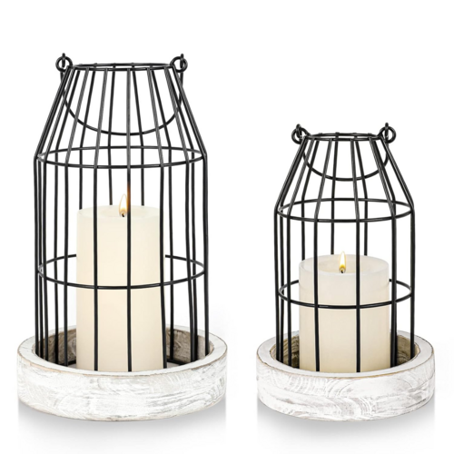 Rustic Wire Metal Cloche Set of 2
