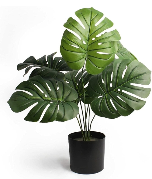 Artificial Monstera PWITH Medium Leaves (SIZE-454gm) (Color-GREEN)