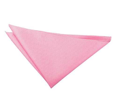 Greek Key Handkerchief - Baby Pink