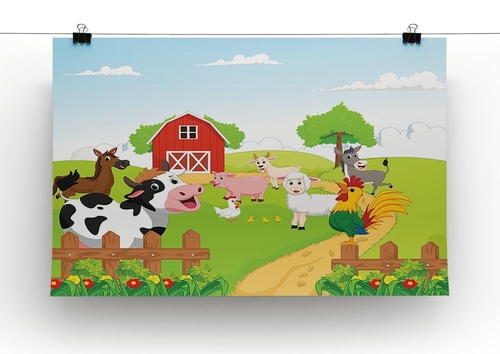 farm animals with background Canvas Print or Poster