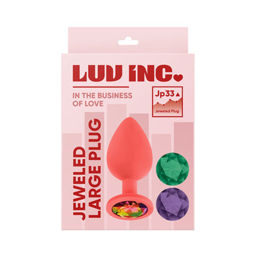 Luv Inc Jp33 Jeweled Large Plug Silicone with 3-Piece Interchangeable