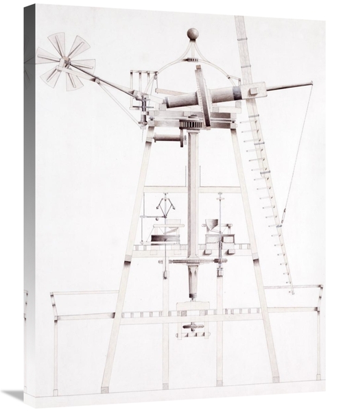 Global Gallery GCS-266310-30-142 30 in. Drawings for Windmills Art Pri