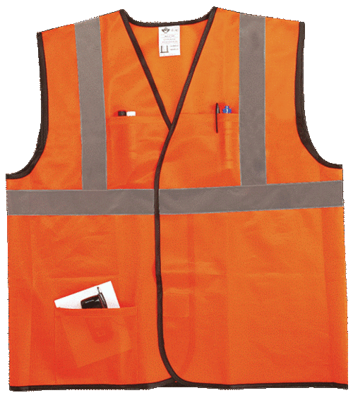 2W EN311C-2 4X-5X Class 2 Econo Vest - Orange- 4X & 5X