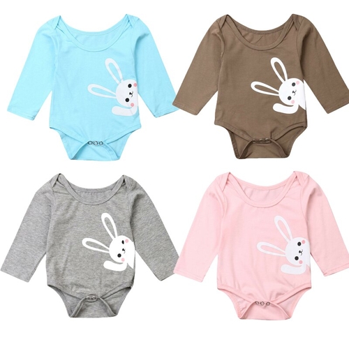 Newborn Baby Girl Boys Bodysuits Long Sleeve