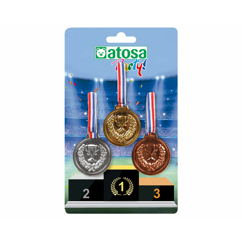 Metallic Medal with Polyester Ribbon Multicolour