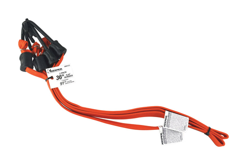 Keeper 8865529 Orange Flat Bungee Cord, 36 x 0.315 in. - Pack of 2