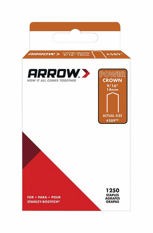 Arrow Fastener 2806495 No.589 0.56 x 0.37 in. Galvanized Steel Wide Cr