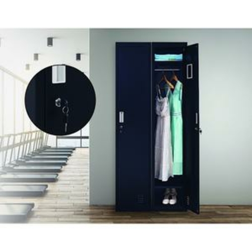 Black One-Door Office Gym Shed Clothing Locker Cabinet - Standard Lock