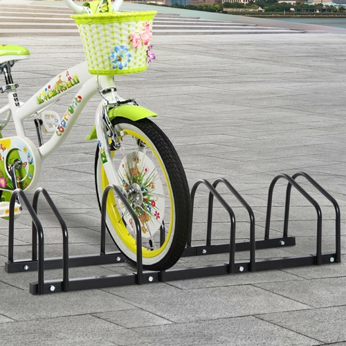 HOMCOM Bike Parking Stand Floor Wall Mount¬† Storage Locking Rack