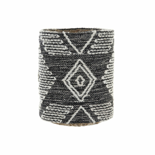 Basket DKD Home Decor 27 x 27 x 32 cm Natural Black White Ikat Jute