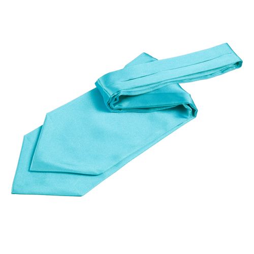 Plain Satin Self-Tie Cravat - Robin's Egg Blue