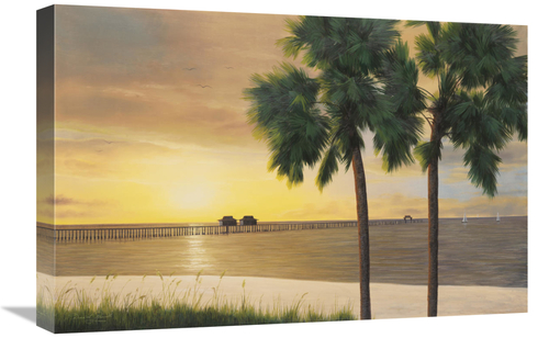 Global Gallery GCS-128574-1624-142 16 x 24 in. Naples Sunset Art Print