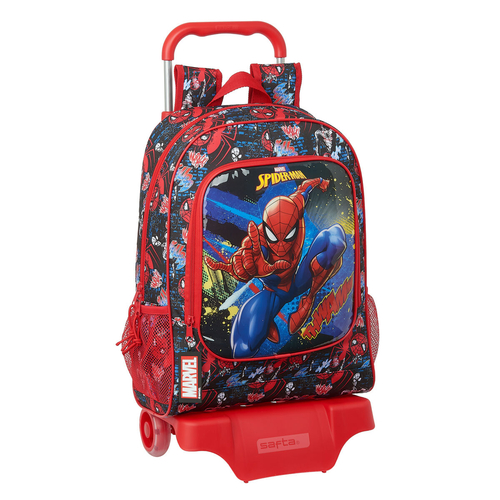 School Rucksack with Wheels Go Hero Spiderman Go hero Red Black 14 L