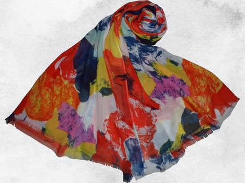 Screen Print Scarf - Carnation