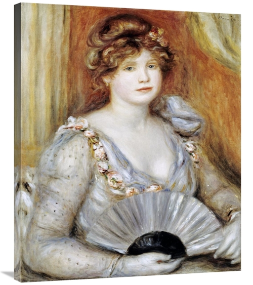 36 in. Woman with a Fan Art Print - Pierre-Auguste Renoir