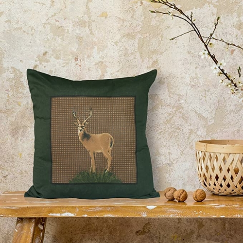 The Lodge - Modern Deer/Beer/Moose Patch Decorative Pillows