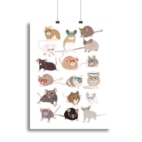 Mice In Glasses Canvas Print or Poster