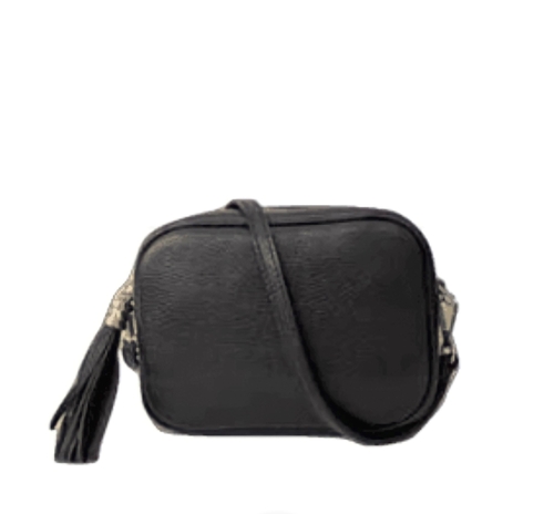 Bandolera Siena en piel color negro