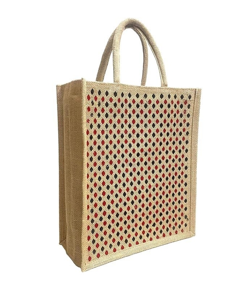 Eco Friendly Jute fabric Unique SOLITAIRE printed Bag