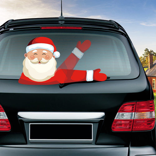 Santa Claus Waving Wiper Decals PVC Car Styling