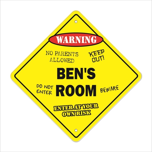 SignMission X-Bens Room 12 x 12 in. Crossing Zone Xing Room Sign - Ben