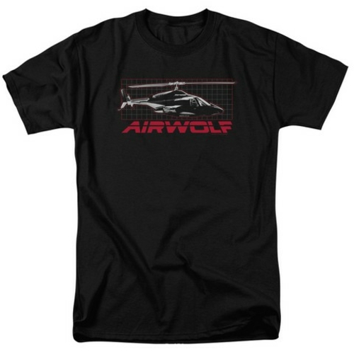 Trevco Airwolf-Grid Short Sleeve Adult 18-1 Tee, Black - 5X