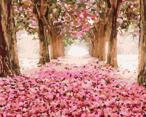 Paint by Numbers - A TUNNEL FULL OF PINK FLOWERS