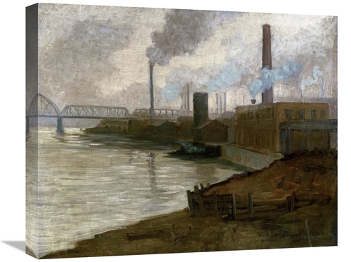 Global Gallery GCS-268026-22-142 22 in. Industrial Scene - Mills on th