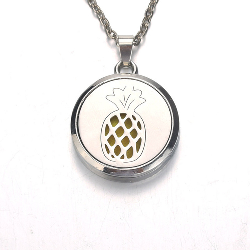 Silver pineapple Aroma Diffuser Necklace Perfume