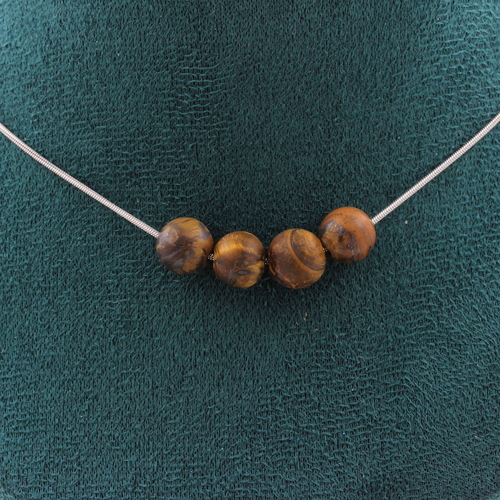 Matte Tiger's Eye 8 mm 4 beads necklace.
