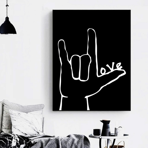 Cool Love Hand Nordic Poster Wall Art