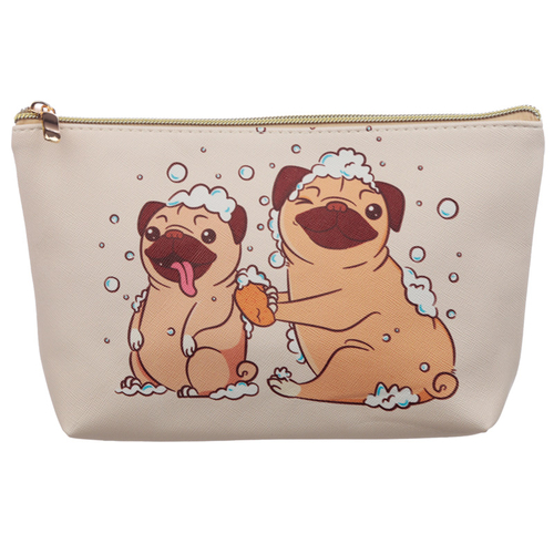 Medium PVC Make Up Toiletry Wash Bag - Mopps Pug